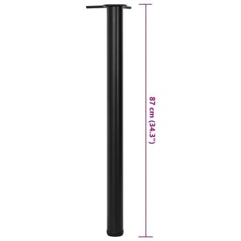 4 höhenverstellbare Tischbeine Schwarz 870 mm