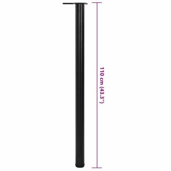 4 höhenverstellbare Tischbeine Schwarz 1100 mm