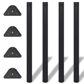 ARDEBO.de - 4 höhenverstellbare Tischbeine Schwarz 870 mm
