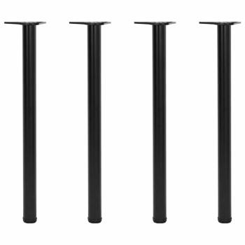 4 höhenverstellbare Tischbeine Schwarz 870 mm