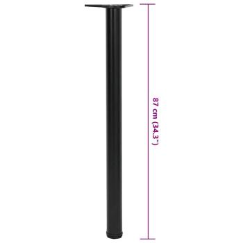 4 höhenverstellbare Tischbeine Schwarz 870 mm