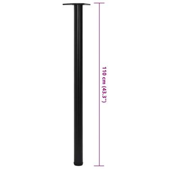 4x höhenverstellbares Tischbein Schwarz 1100 mm