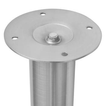 2 x Teleskopfuß Stützfuß Tischbein Nickel gebürstet 710mm-1100mm