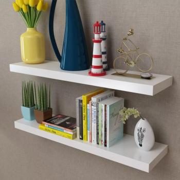 ARDEBO.de - Wandregale 2 Stk. MDF Weiß 
