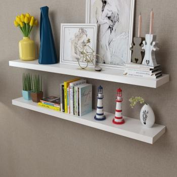 ARDEBO.de - Wandregale 2 Stk. MDF Weiß 