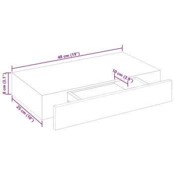Wandregal mit Schublade MDF Weiß