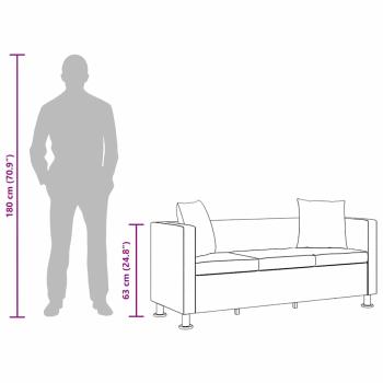 3-Sitzer-Sofa Kunstleder Schwarz  