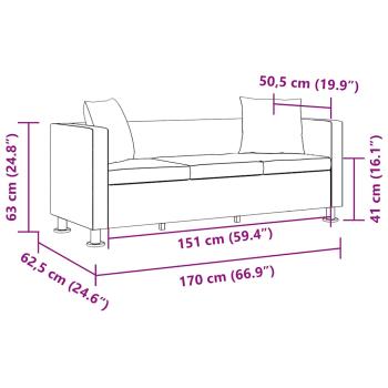 3-Sitzer-Sofa Kunstleder Schwarz  