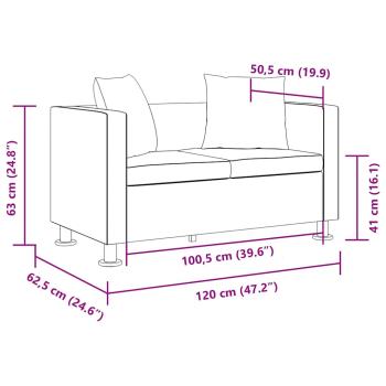 2-Sitzer-Sofa Kunstleder Schwarz 