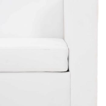 2-Sitzer-Sofa Kunstleder Weiß