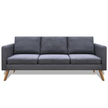 Sofa 3-Sitzer Stoff Dunkelgrau 