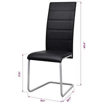 Freischwinger 2 Stk. Schwarz Kunstleder