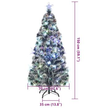 Weihnachtsbaum mit Beleuchtung und Ständer 150 cm Glasfaser