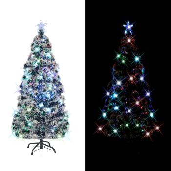 Weihnachtsbaum mit Beleuchtung und Ständer 210 cm Glasfaser