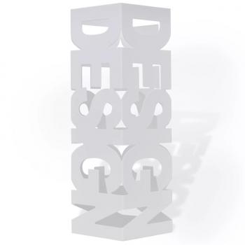 Schirmhalter Schirmständer Gehstöcke Stahl weiß quadratisch 48,5 cm 