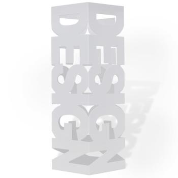 Schirmhalter Schirmständer Gehstöcke Stahl weiß quadratisch 48,5 cm 