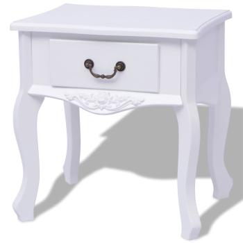 Nachttische Zwei Stk. Weiß MDF