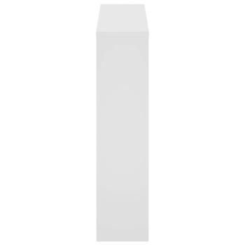 Schuhschrank mit 2 Fächern Spiegel Weiß 63x17x67 cm