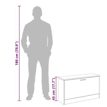 Schuhbank Eiche 80x24x45 cm
