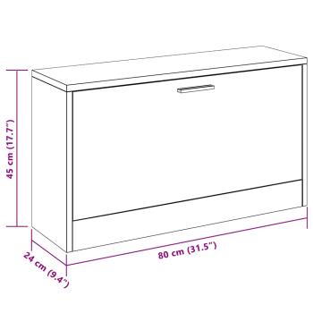 Schuhbank Weiß 80x24x45 cm