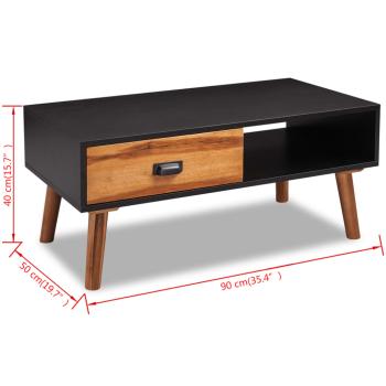 Couchtisch Akazienholz Massiv 90 x 50 x 40 cm