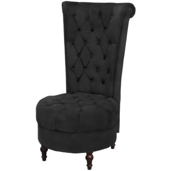 Sessel mit hoher Lehne Schwarz Stoff