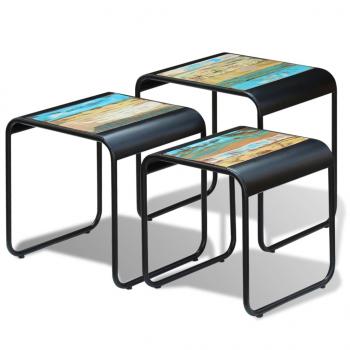 ARDEBO.de - 3-tlg. Satztisch-Set Altholz