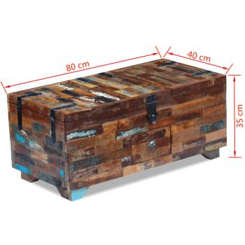Couchtisch Truhe Altholz Massiv 80x40x35 cm