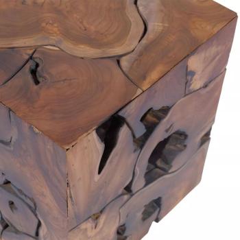 Hocker Braun 40x40x45 cm Massivholz Teak