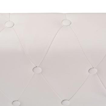 Chesterfield-Ecksofa 5-Sitzer Kunstleder Weiß 