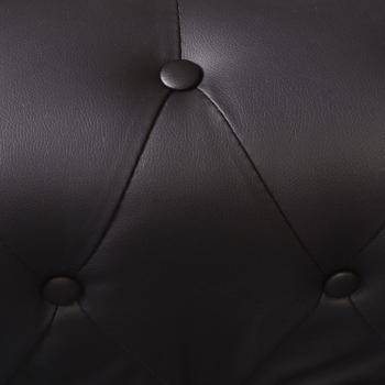 Chesterfield-Ecksofa 5-Sitzer Kunstleder Schwarz 