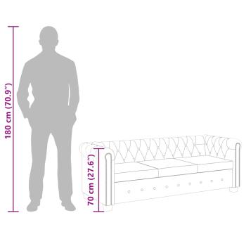 Chesterfield-Sofa 3-Sitzer Kunstleder Braun