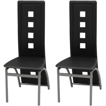 ARDEBO.de - Esszimmerstühle 2 Stk. Schwarz Kunstleder 