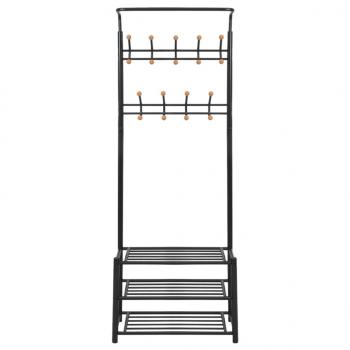 Garderobe mit Schuhablage 68×32×182,5 cm Schwarz