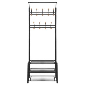 Garderobe mit Schuhablage 68×32×182,5 cm Schwarz