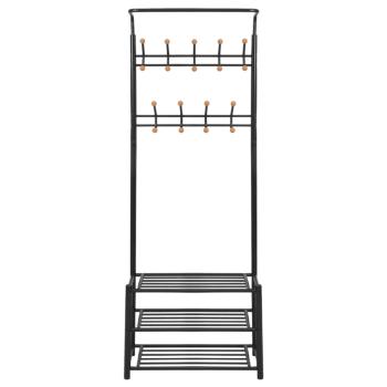 Garderobe mit Schuhablage 68×32×182,5 cm Schwarz