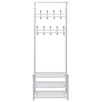 Garderobe mit Schuhablage 68×32×182,5 cm Weiß