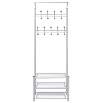 Garderobe mit Schuhablage 68×32×182,5 cm Weiß