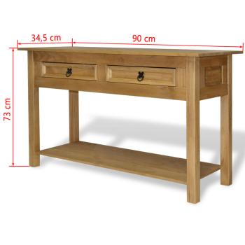 Konsolentisch im Mexiko-Stil Kiefer Massiv Corona 93x34,5x73 cm