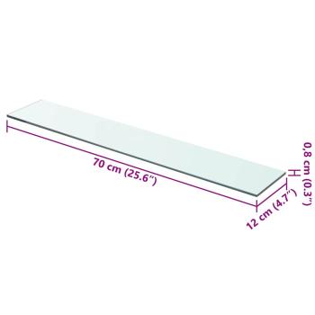 Regalboden Glas Transparent 70 cm x 12 cm