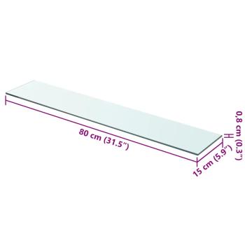 Regalboden Glas Transparent 80x15 cm