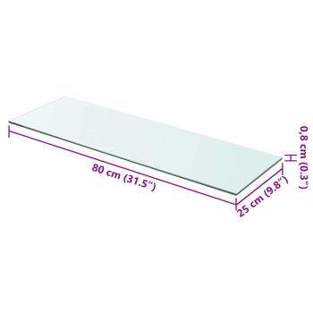 Regalboden Glas Transparent 80 cm x 25 cm