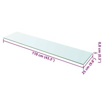 Regalboden Glas Transparent 110x25 cm
