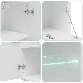 Fünfteilige Wohnwand TV-Schrank mit LED-Beleuchtung Schwarz