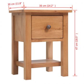 Nachttisch 36x30x47 cm Massivholz Eiche