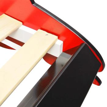 Kinderbett mit LED im Rennwagen-Design 90 x 200 cm Rot