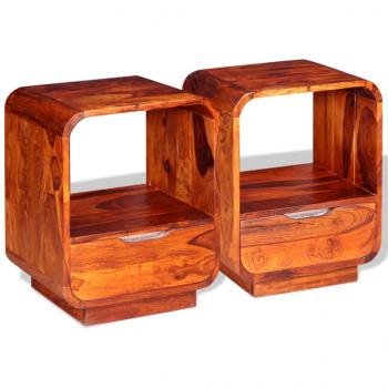 Nachttische mit Schubladen 2 Stk. Palisanderholz 40x30x50 cm