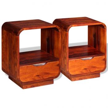 Nachttische mit Schubladen 2 Stk. Palisanderholz 40x30x50 cm