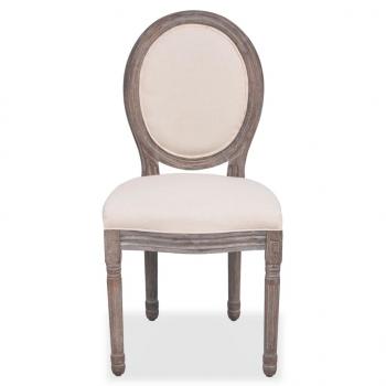 Esszimmerstühle 4 Stk. Creme Stoff