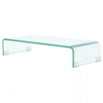 TV-Tisch/Bildschirmerhöhung Glas Transparent 60x25x11 cm